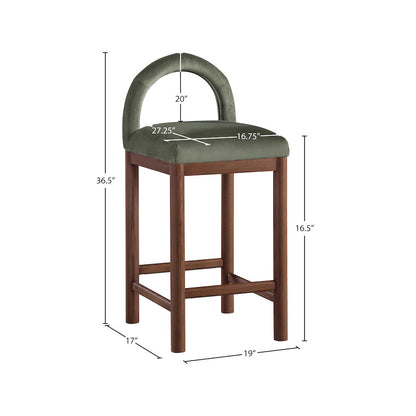Conrad Green Velvet Counter Stool