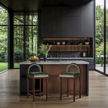 Conrad Green Velvet Counter Stool
