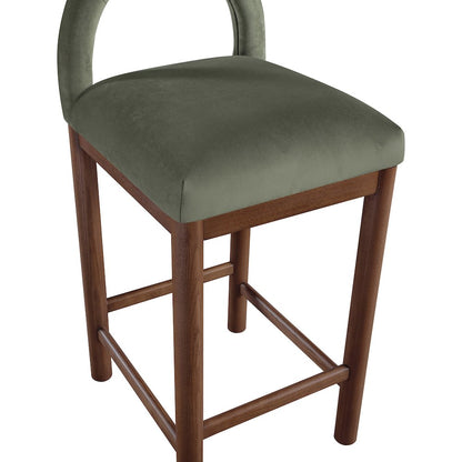 Conrad Green Velvet Counter Stool