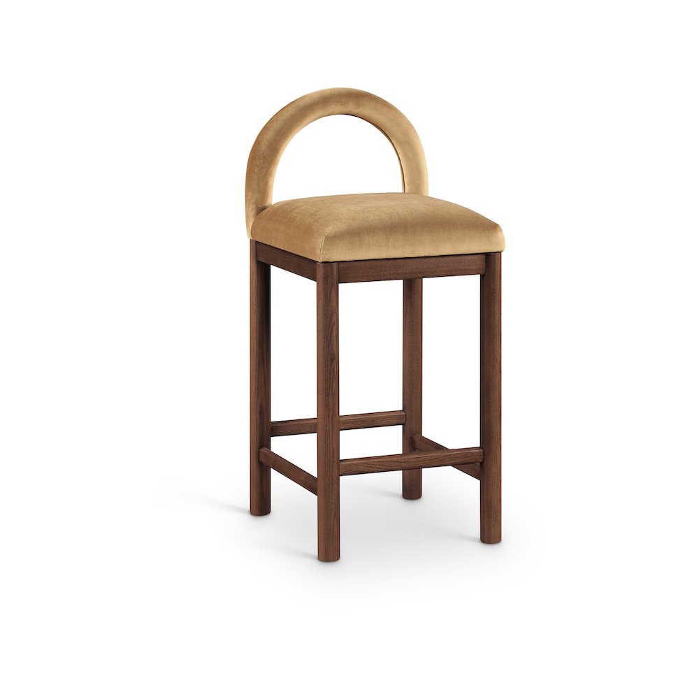 Conrad Saddle Velvet Counter Stool
