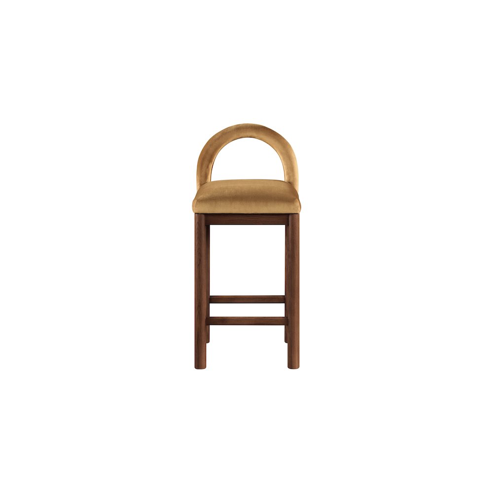 Conrad Saddle Velvet Counter Stool
