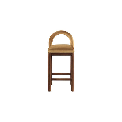 Conrad Saddle Velvet Counter Stool