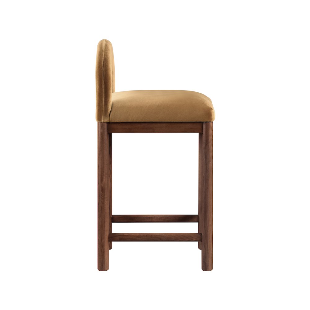 Conrad Saddle Velvet Counter Stool