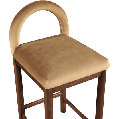 Conrad Saddle Velvet Counter Stool