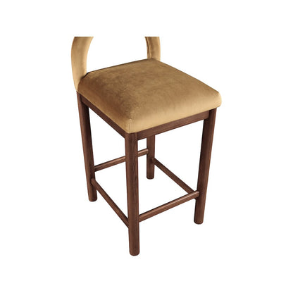 Conrad Saddle Velvet Counter Stool