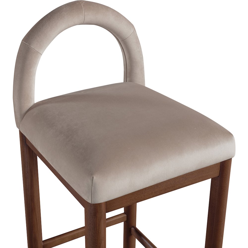 Conrad Taupe Velvet Counter Stool