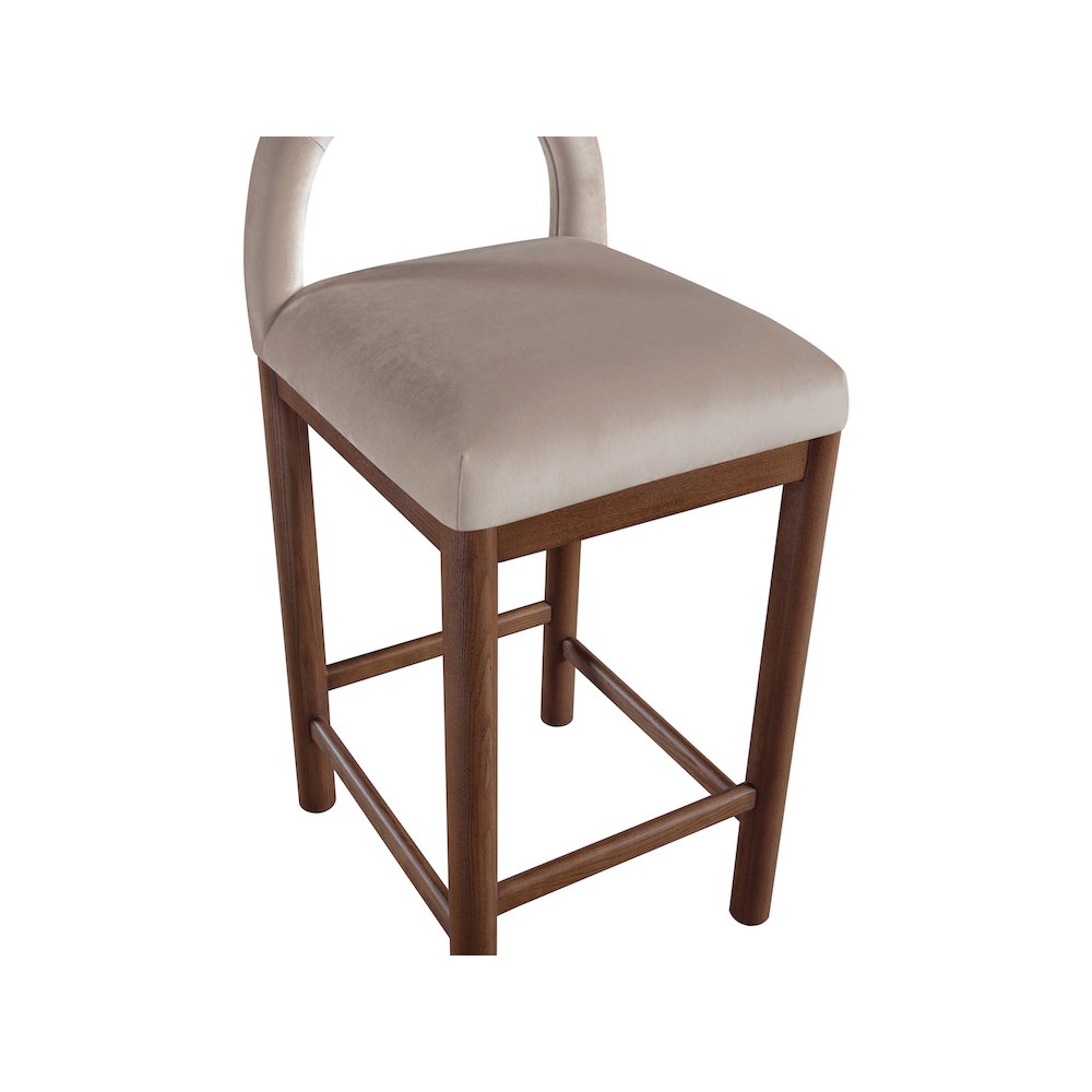 Conrad Taupe Velvet Counter Stool