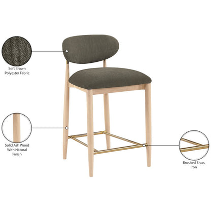 Riccio Brown Performance Fabric Upholstered Stool