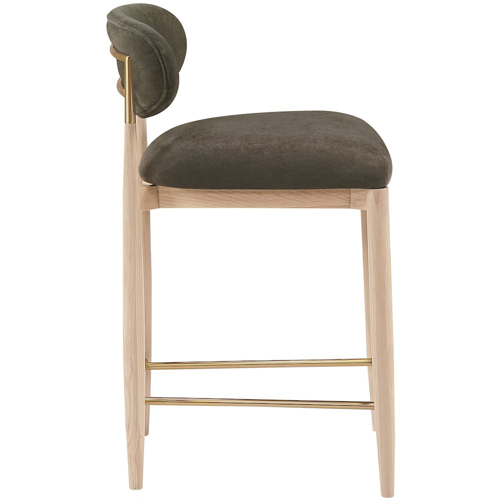 Riccio Brown Performance Fabric Upholstered Stool