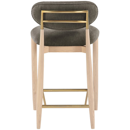 Riccio Brown Performance Fabric Upholstered Stool