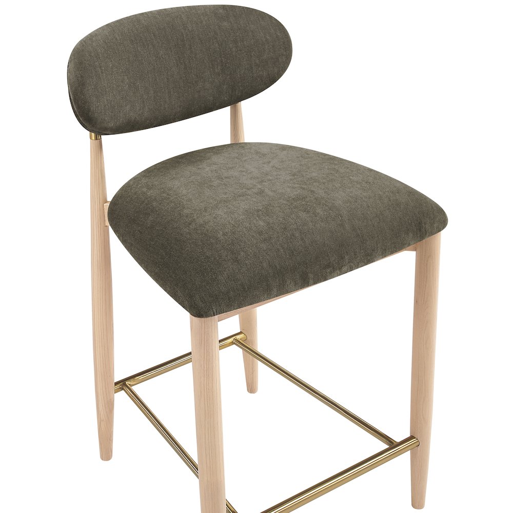 Riccio Brown Performance Fabric Upholstered Stool