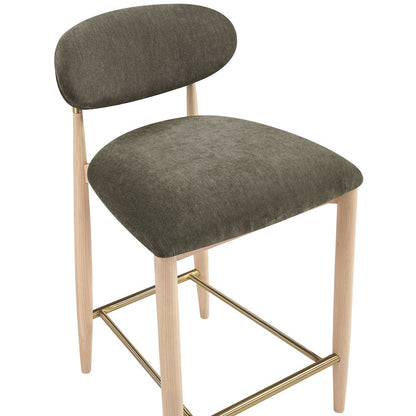 Riccio Brown Performance Fabric Upholstered Stool