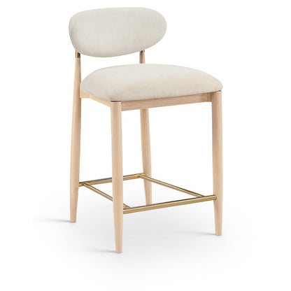 Riccio Cream Performance Fabric Upholstered Stool
