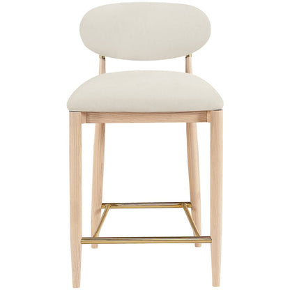 Riccio Cream Performance Fabric Upholstered Stool
