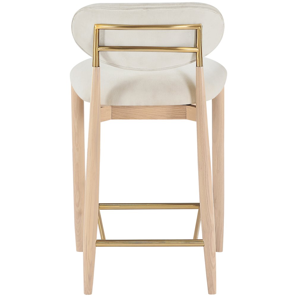 Riccio Cream Performance Fabric Upholstered Stool