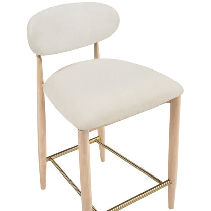 Riccio Cream Performance Fabric Upholstered Stool