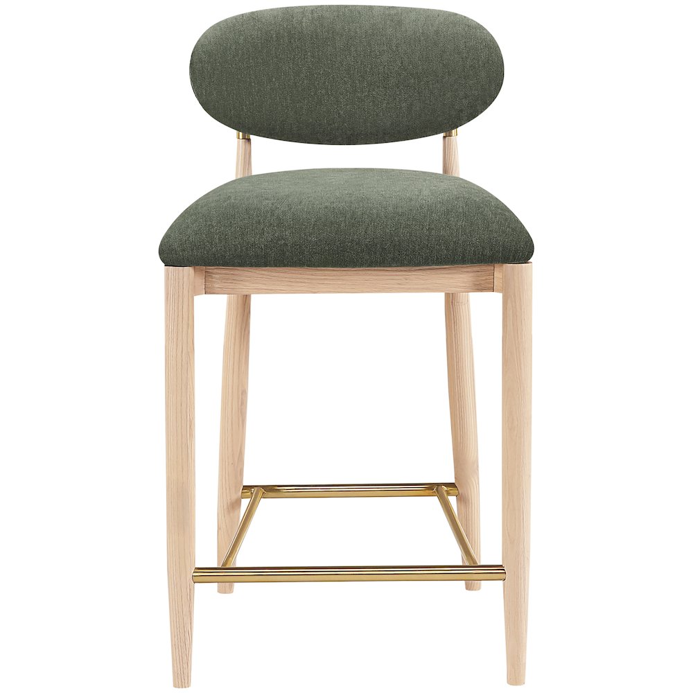 Riccio Olive Performance Fabric Upholstered Stool