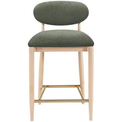 Riccio Olive Performance Fabric Upholstered Stool
