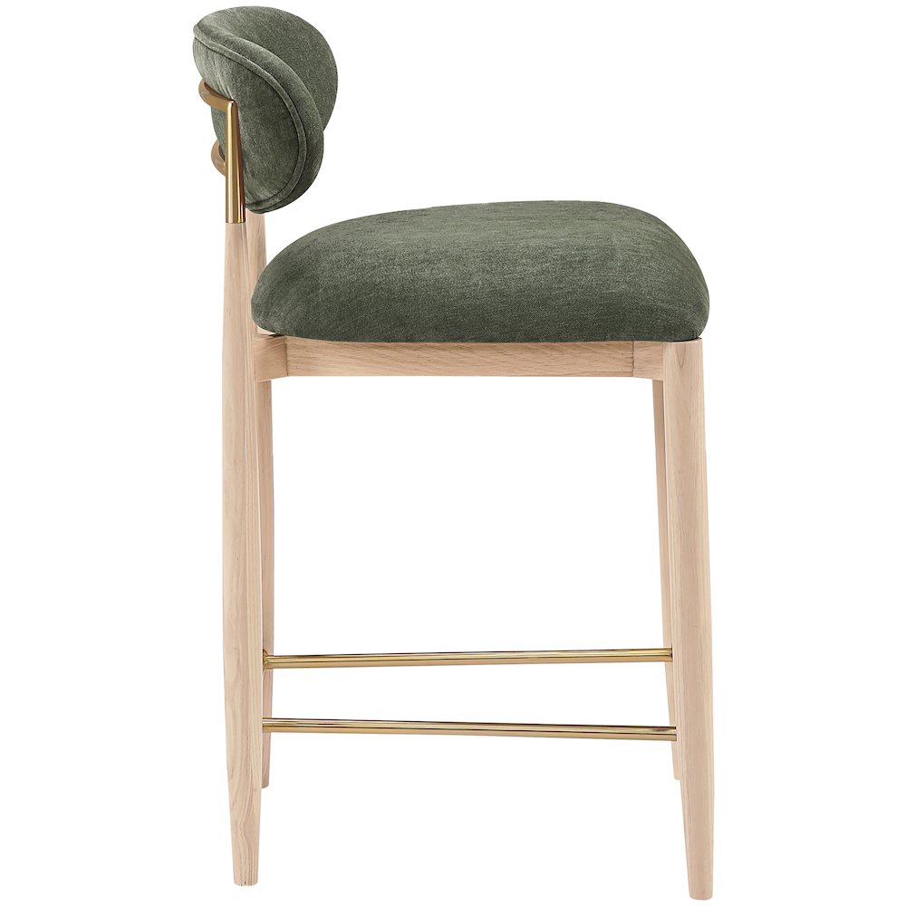 Riccio Olive Performance Fabric Upholstered Stool