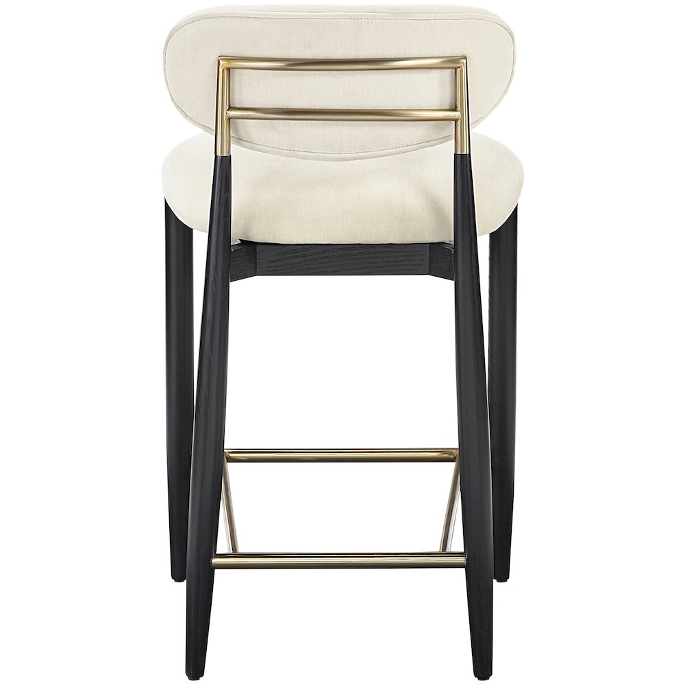 Riccio Beige Performance Fabric Upholstered Stool