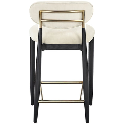 Riccio Beige Performance Fabric Upholstered Stool