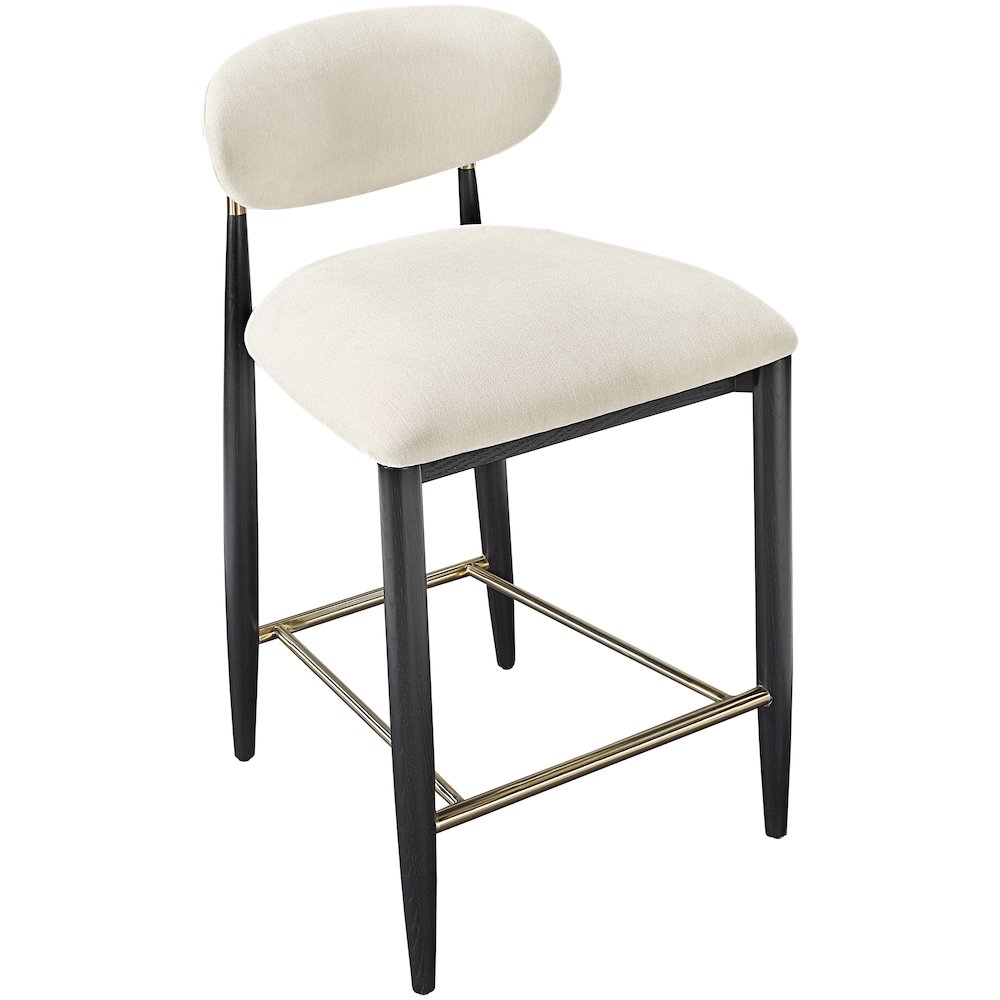 Riccio Beige Performance Fabric Upholstered Stool