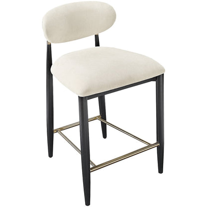 Riccio Beige Performance Fabric Upholstered Stool