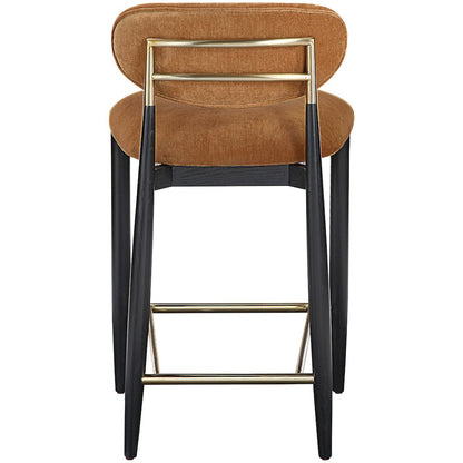Riccio Cognac Performance Fabric Upholstered Stool
