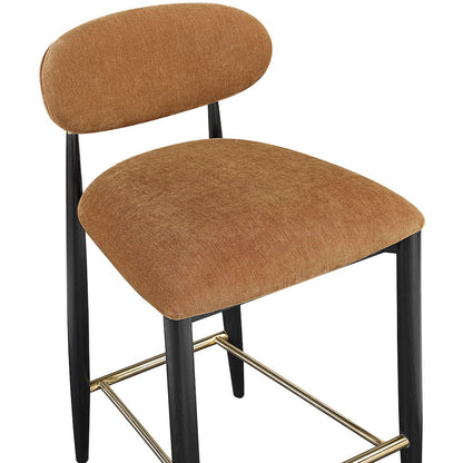 Riccio Cognac Performance Fabric Upholstered Stool