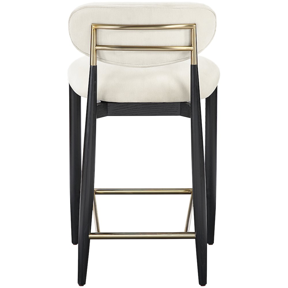 Riccio Cream Performance Fabric Upholstered Stool