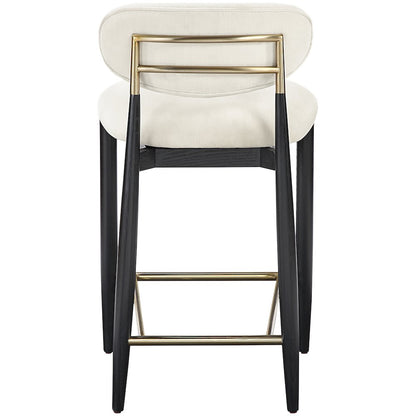 Riccio Cream Performance Fabric Upholstered Stool