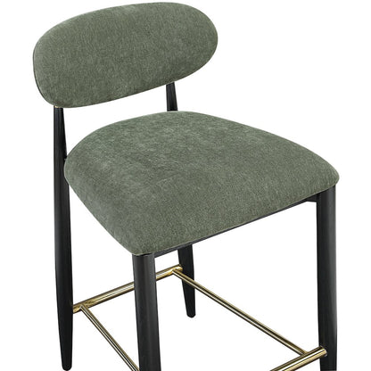 Riccio Olive Performance Fabric Upholstered Stool