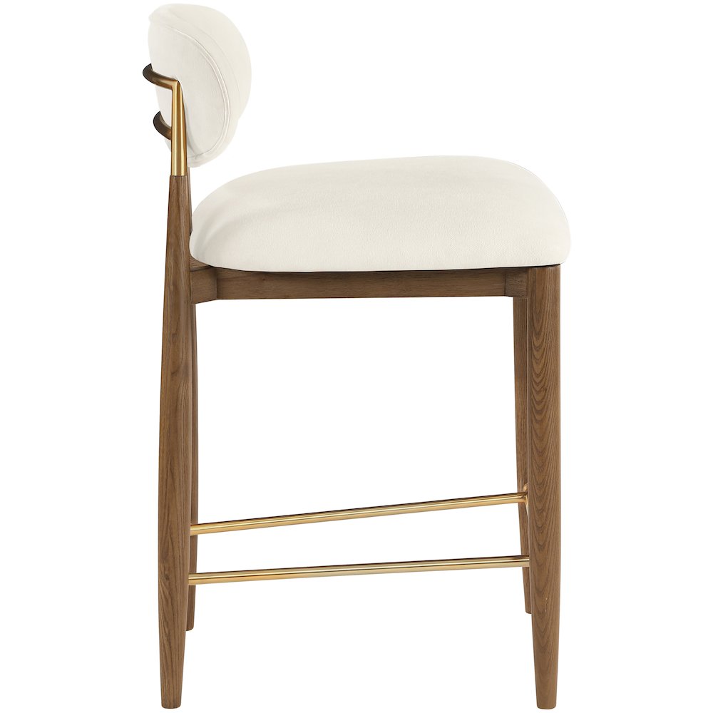 Riccio Beige Performance Fabric Upholstered Stool