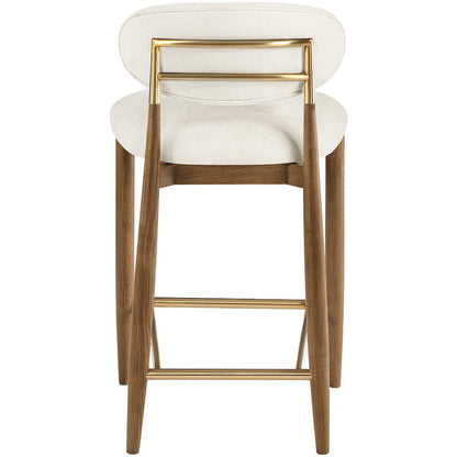 Riccio Beige Performance Fabric Upholstered Stool