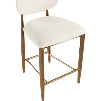 Riccio Beige Performance Fabric Upholstered Stool