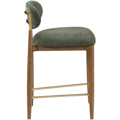 Riccio Olive Performance Fabric Upholstered Stool