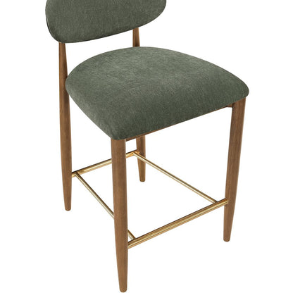 Riccio Olive Performance Fabric Upholstered Stool