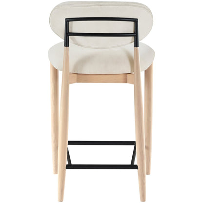 Riccio Cream Performance Fabric Upholstered Stool