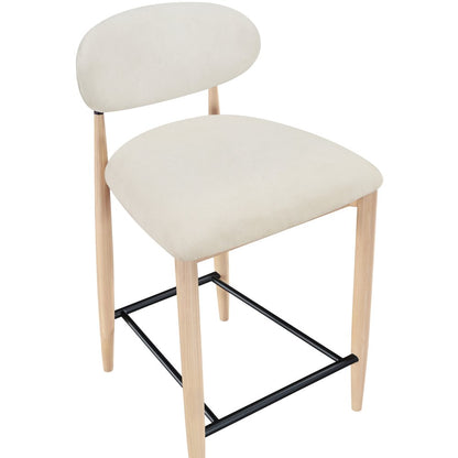 Riccio Cream Performance Fabric Upholstered Stool