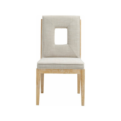 Gwendolyn Cream Linen Textured Fabric Dining Side Chair, Set of 2