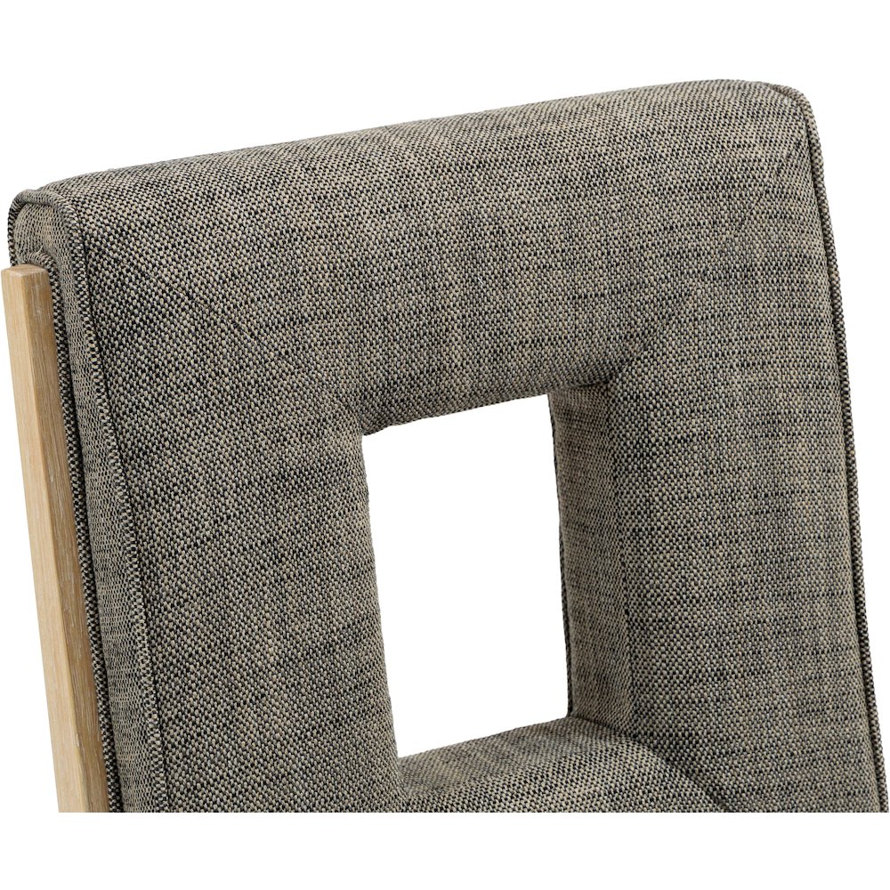 Gwendolyn Grey Linen Textured Fabric Dining Side Chair, Set of 2