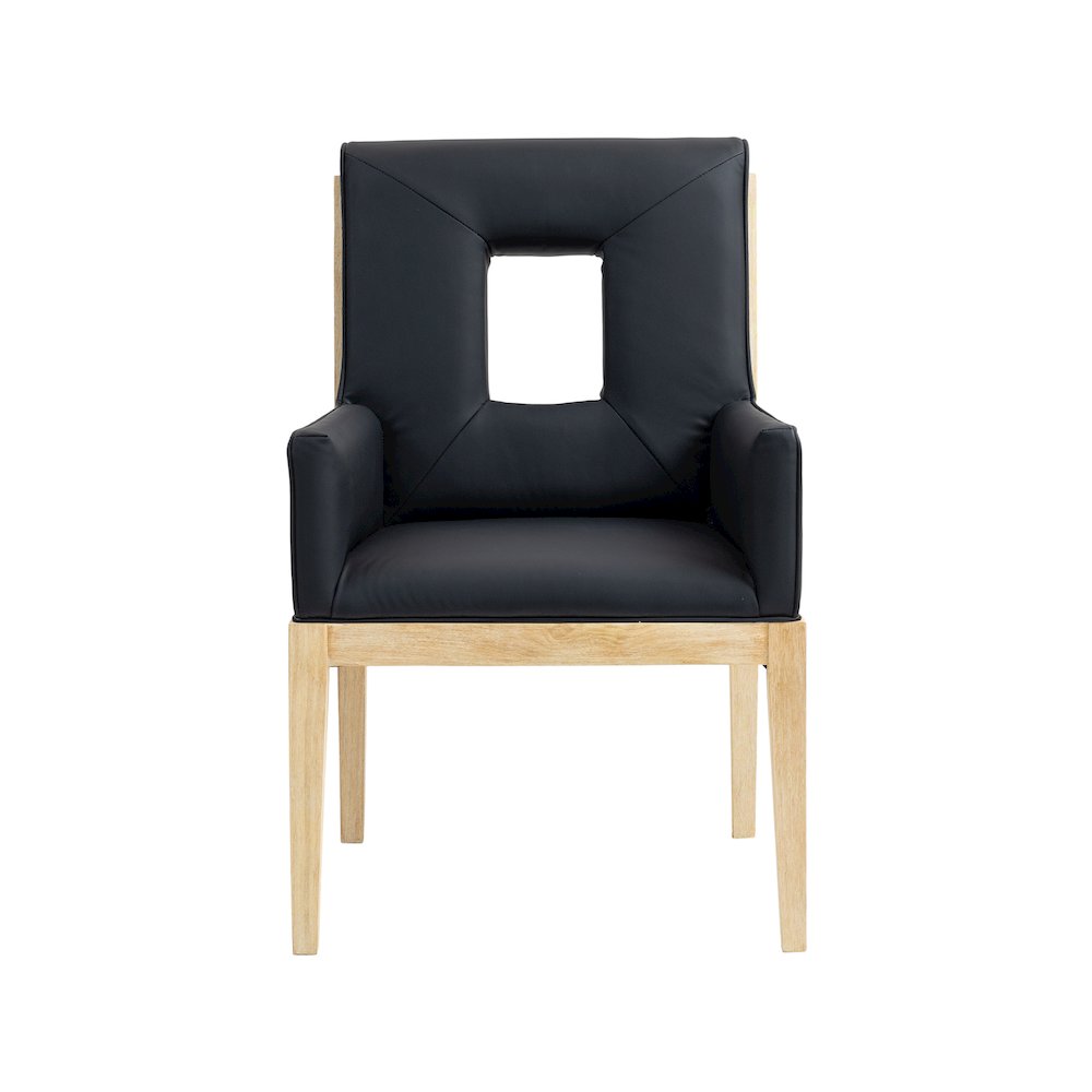 Gwendolyn Black Vegan Leather Dining Arm Chair