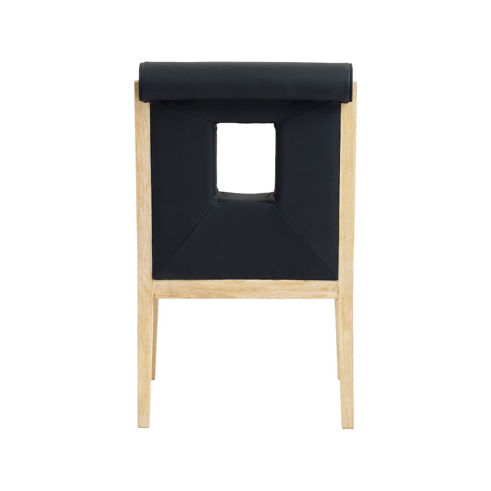 Gwendolyn Black Vegan Leather Dining Arm Chair