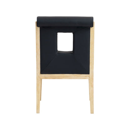 Gwendolyn Black Vegan Leather Dining Arm Chair