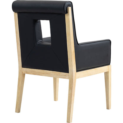 Gwendolyn Black Vegan Leather Dining Arm Chair