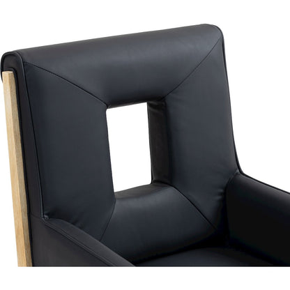 Gwendolyn Black Vegan Leather Dining Arm Chair