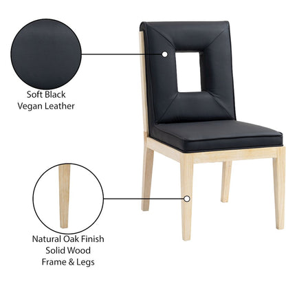 Gwendolyn Black Vegan Leather Dining Side Chair, Set of 2