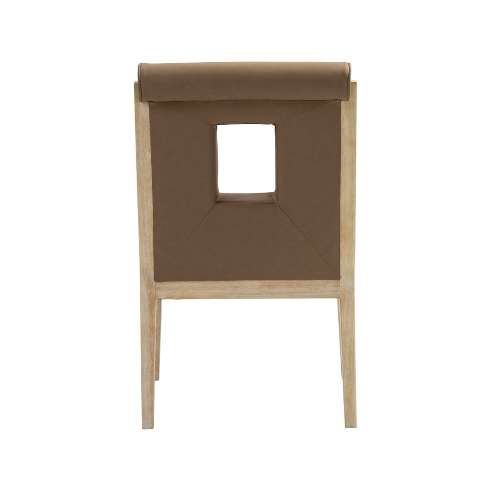 Gwendolyn Brown Vegan Leather Dining Arm Chair
