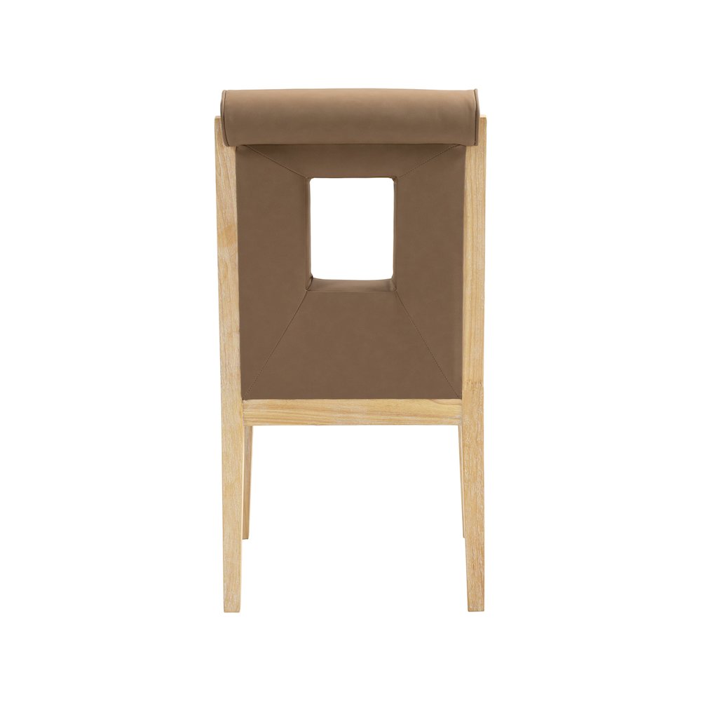 Gwendolyn Brown Vegan Leather Dining Side Chair, Set of 2