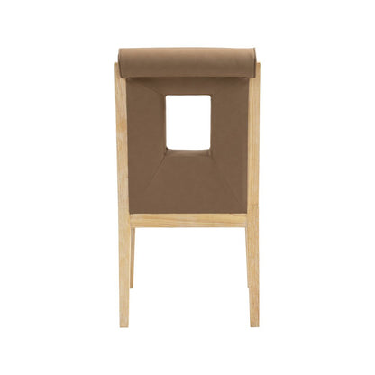 Gwendolyn Brown Vegan Leather Dining Side Chair, Set of 2